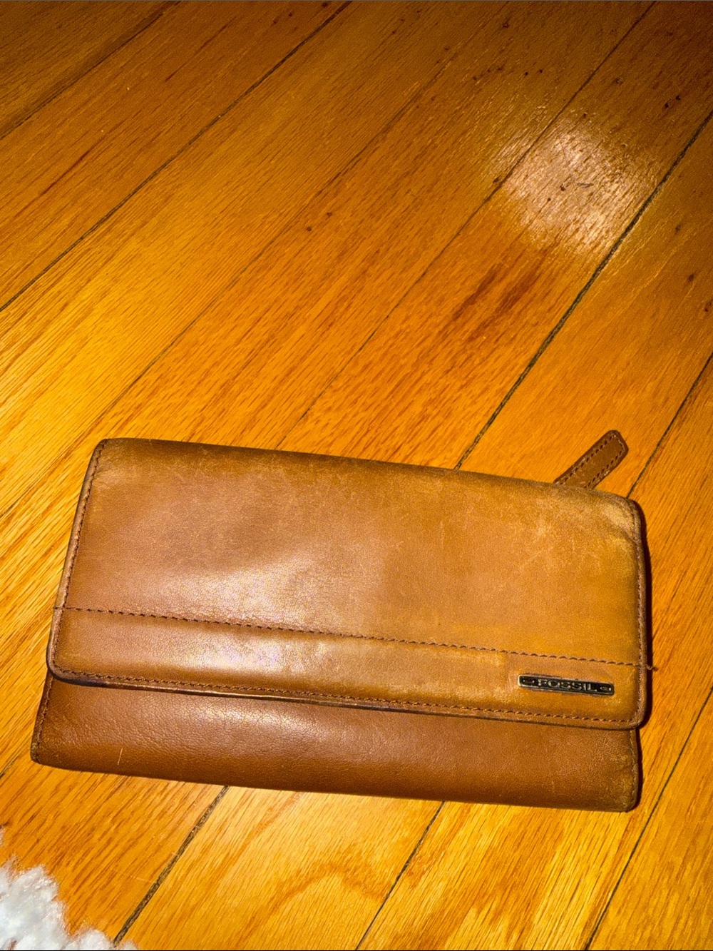 Fossil Brown Leather Zip-Around Wallet